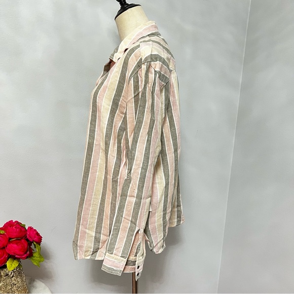 Caslon Striped Long Sleeves Button Down Shirt Size Large - New With Tag- Reemoly - Picture 9 of 10